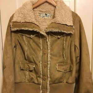 Jolt Faux Fur Shearling Bomber Jacket